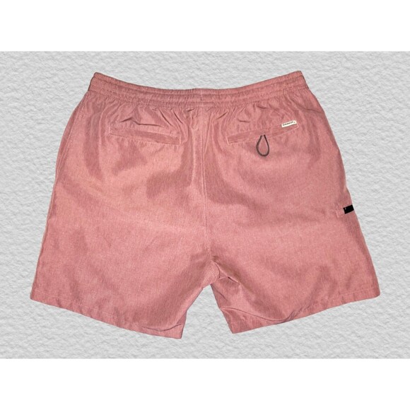 Burnside Men XL Maroon Pull-On Elastic Drawstring Shorts Zip Pockets Board Short - Picture 3 of 5